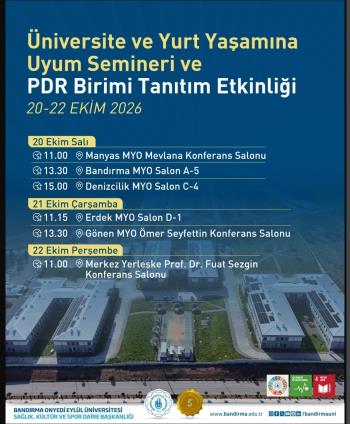 Okulumuzda Üniversite ve Yurt Yaşamına Uyum Semineri ve PDR Birimi Tanıtım Etkinliği Düzenlendi